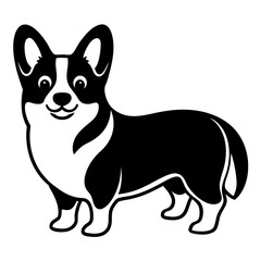 Dog Silhouette on White Background in Vector illustration  