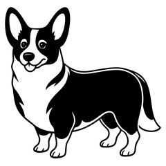 Dog Silhouette on White Background in Vector illustration  