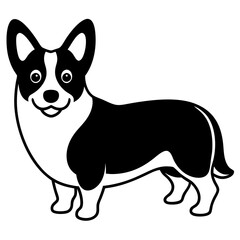 Dog Silhouette on White Background in Vector illustration  
