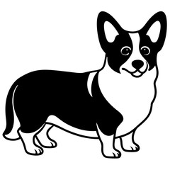 Dog Silhouette on White Background in Vector illustration  