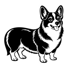 Dog Silhouette on White Background in Vector illustration  