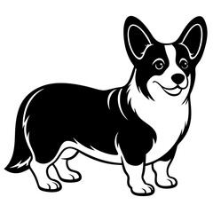 Dog Silhouette on White Background in Vector illustration  