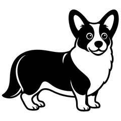 Dog Silhouette on White Background in Vector illustration  