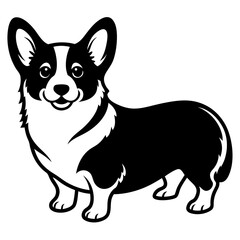 Dog Silhouette on White Background in Vector illustration  