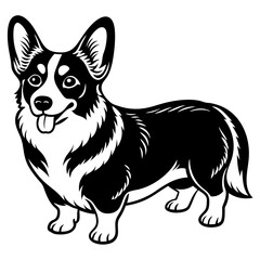 Dog Silhouette on White Background in Vector illustration  