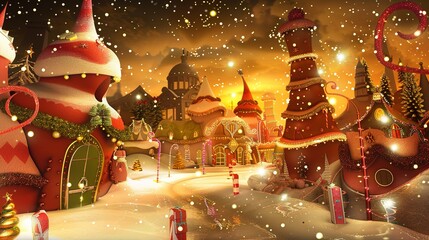 Christmas decorations Zoom background whoville fantas