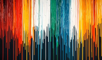 Vibrant color drips on dark background.