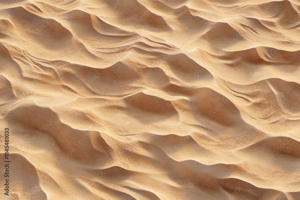 Poster a close-up view of undulating sand patterns, showcasing natural textures and colors.
