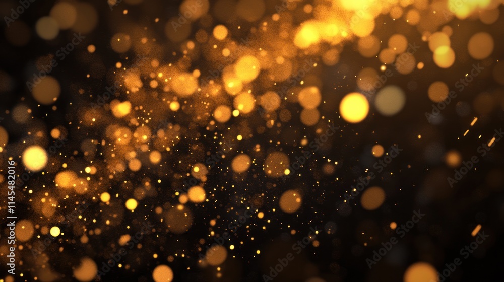 Poster a blurred background of golden bokeh lights, creating a festive and magical atmosphere.