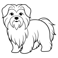 Dog Kids Colouring page on white background on vector illustration
