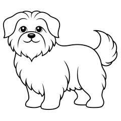 Dog Kids Colouring page on white background on vector illustration