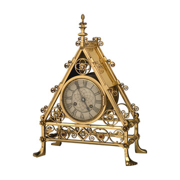 Antique Gold Mantel Clock Frame with Gothic Design