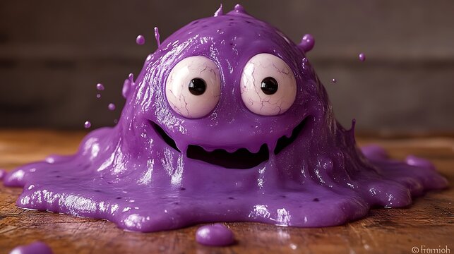 Playful Purple Goo Monster With Big Eyes