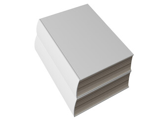 a stack of white paper with a silver band around it