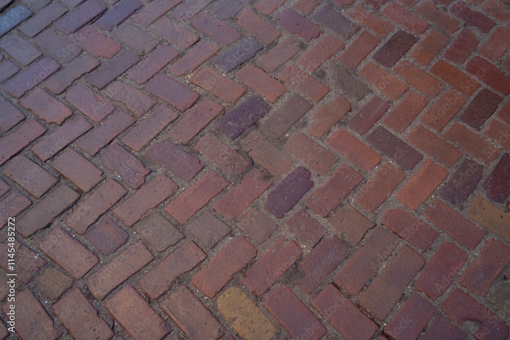 Poster closeup view of the red floor. abstract pattern of a brick floor
