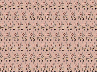 Abstract pattern with circles and squiggly lines 