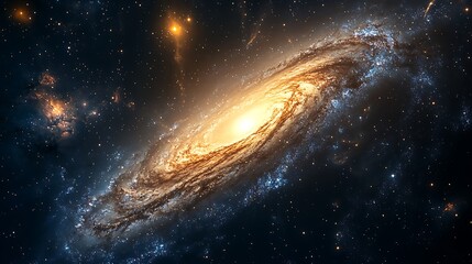 Majestic Spiral Galaxy Amidst Distant Stars and Nebulae