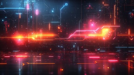 Fototapeta premium Modern socail media channel banner template with futuristic design elements and bold fonts isolated on a transparent background for tech vloggers