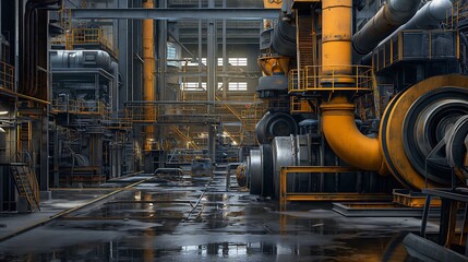 heavy machinery at industrial production plant