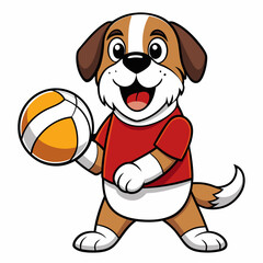 Basketball Plying Dog Silhouette vector and illustration on white Background For T-Shirt