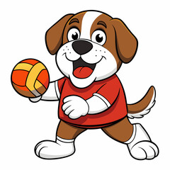 Basketball Plying Dog Silhouette vector and illustration on white Background For T-Shirt