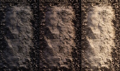 Obraz premium Three shades of dark brown soil textures.