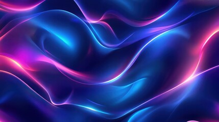 Obraz premium Abstract Neon Waves Flowing Dynamically Across Dark Background