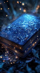 A book with glowing lights on it
