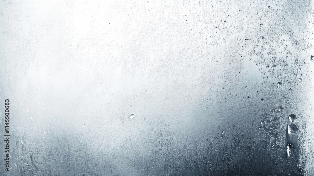 Aufkleber closeup, water droplets on window pane create abstract patterns of texture, light, and transparency 