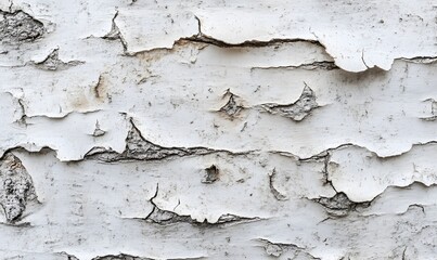 Obraz premium Close-up of peeling white paint on wood.