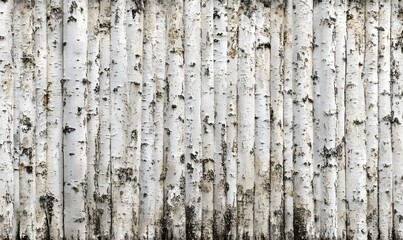 Obraz premium Seamless texture of many white birch tree trunks.