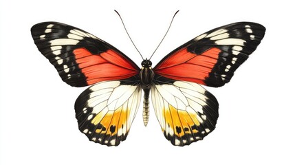 Obraz premium A beautiful bright butterfly on a white background.