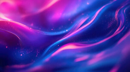 Abstract Swirling Neon Blue Pink Liquid Design