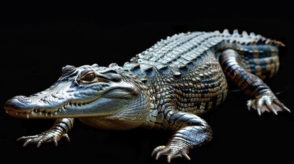 Fototapeta premium 3D model of an alligator with scales