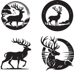 Naklejka premium Animals Silhouette File, Vector Design