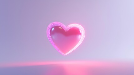 A heart made of glass is floating in the air