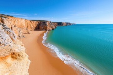 Stunning Algarve Coastline: Breathtaking Beach and Cliffs