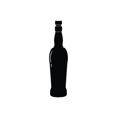 Beer bottle icon illustrated on white background,This image was created by myself, not using AI
