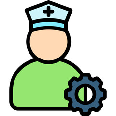 Nurse flat color icon, use for UI, UX, app and web development, digital or print. for industry, hospital management, health theme.