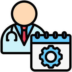 Doctor Appointment flat color icon, use for UI, UX, app and web development, digital or print. for industry, hospital management, health theme.