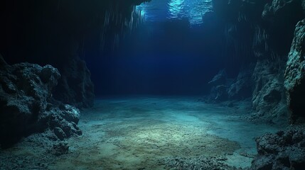 Eerie Abyssal Plain Landscape in the Vast Ocean Depths