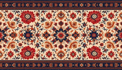 Persian Carpet Texture, abstract ornament. Round mandala pattern, Middle Eastern Traditional fabric Texture.