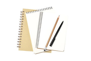 PNG,Notebooks with pens, isolated on white background