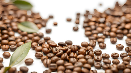 Fototapeta premium coffee beans on a white background