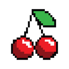 video game cherry pixelated