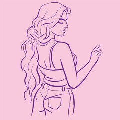 illustration of a sexy woman vector for illustration card decoration