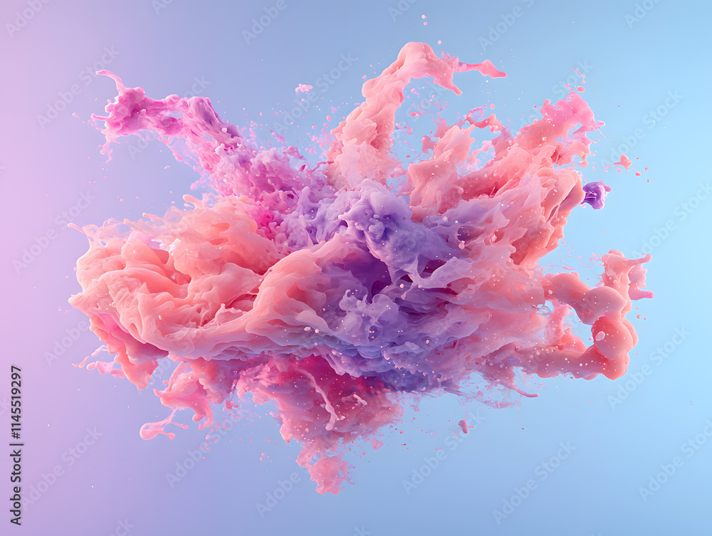 Poster dynamic color explosion abstract art digital creation vibrant background aesthetic perspective creat