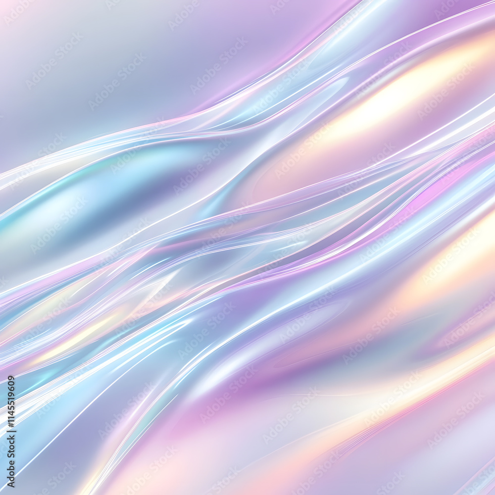 Poster flowing abstract waves digital art soft colors ethereal environment close-up view fluid motion conce