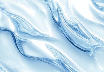 Obraz premium Smooth and Shiny Blue Waves with Fluid Texture, Reflecting Light for an Elegant and Modern Look, Ideal for Backgrounds and Abstract Art Projects
