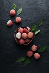 Lychee, concept of fresh and ripe exotic food